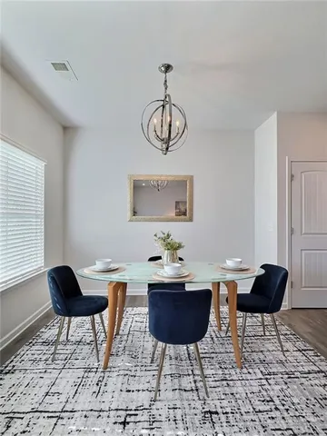 a workspace with furniture and window