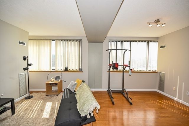 a view of a kitchen with furniture and window