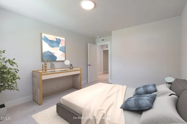 a view of a hallway with washer and dryer