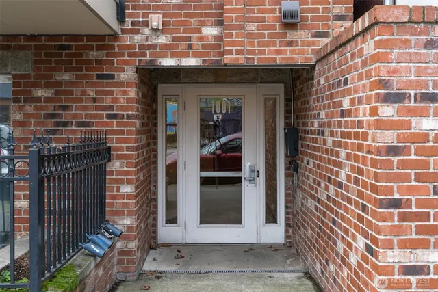 a front view of a building