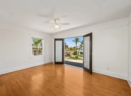 an empty room with window