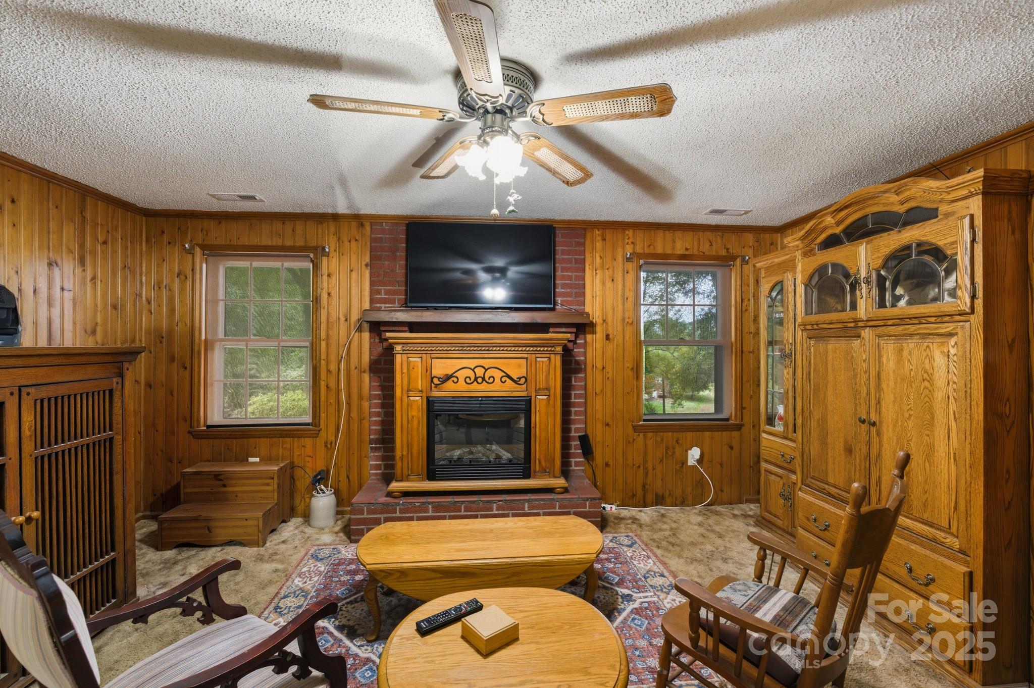 636 Maple Creek Road Rutherfordton, NC 28139 - Photo 9 of 17 a living room with furniture a flat screen tv and a fireplace
