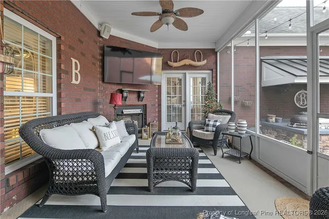 a outdoor space with patio furniture