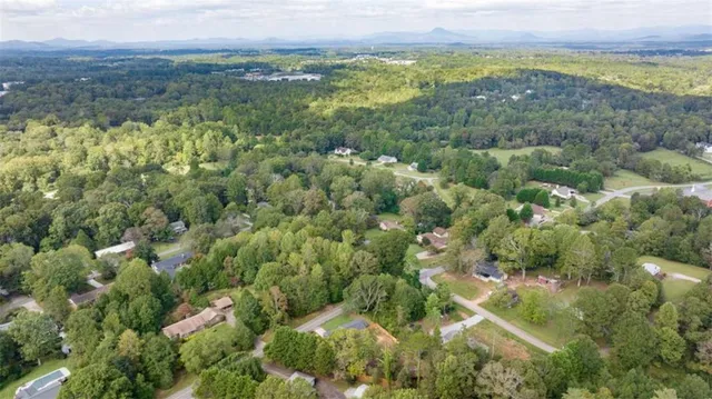 a view of a city with an outdoor space
