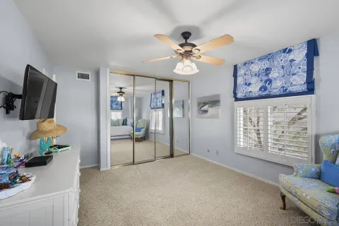 a view of a lake with a big yard