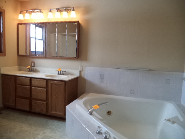 17529 Burr Oak Road Capron, IL 61012 - Photo 10 of 21 a bathroom with a tub sink and mirror