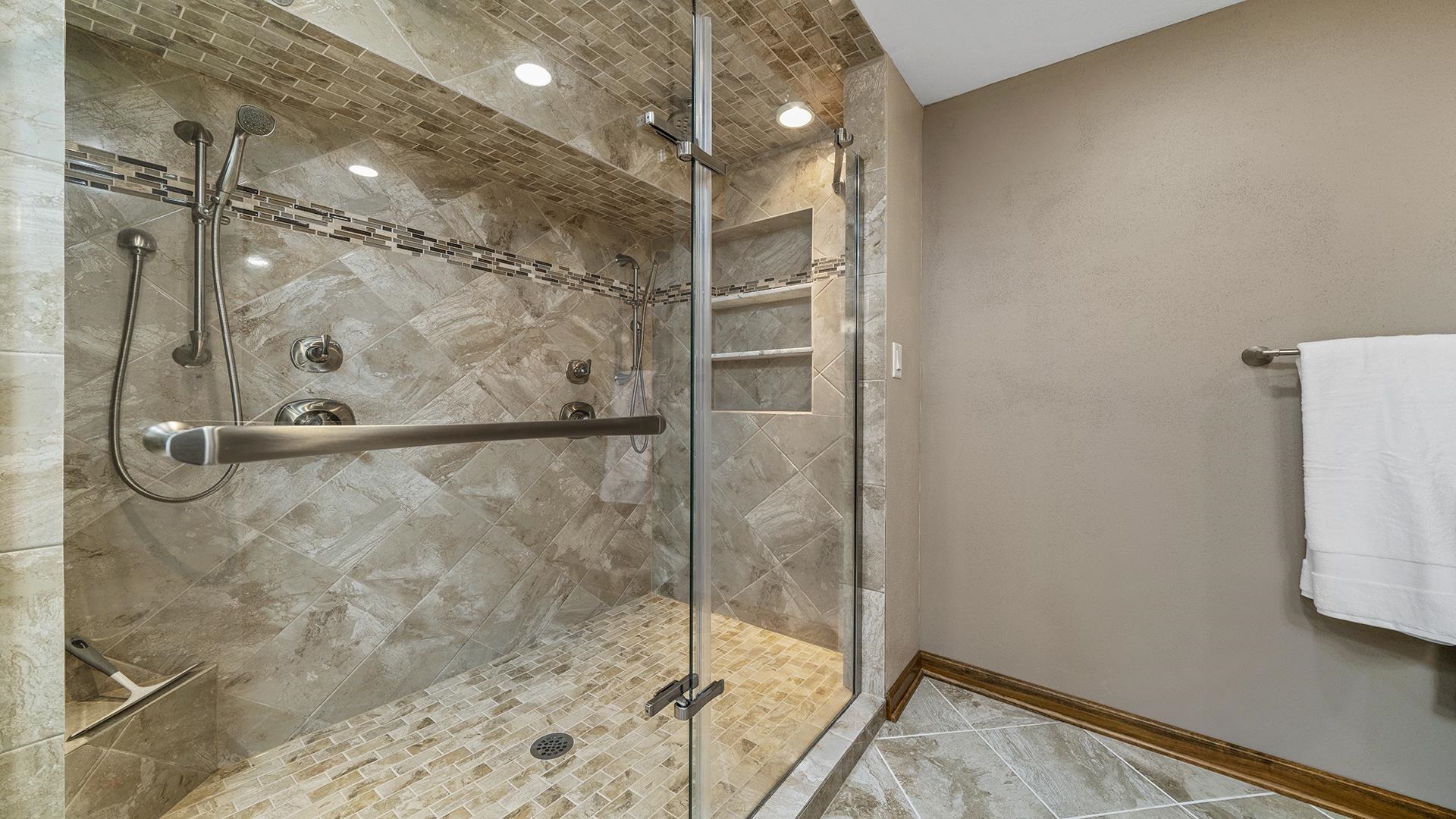 503 Sunset Drive Polo, IL 61064 - Photo 17 of 34 a bathroom with a shower and a mirror