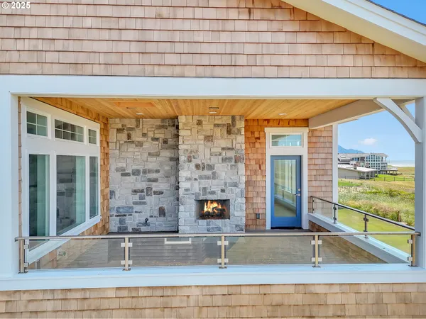 a living room with window