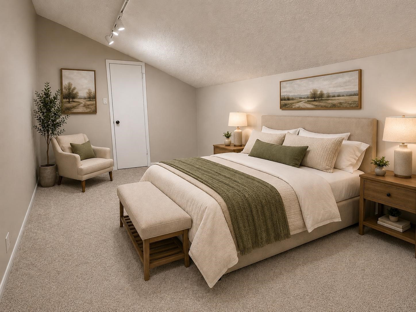 6514 Misty Springs Lane Spring, TX 77379 - Photo 15 of 49 a spacious bedroom with a bed and a couch