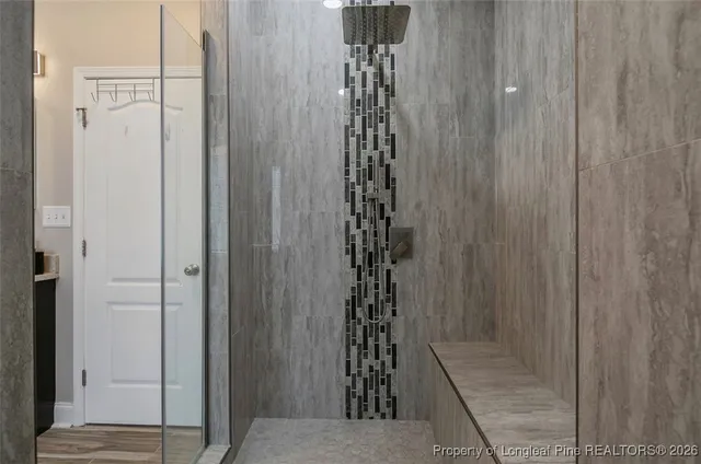 a bathroom with a shower