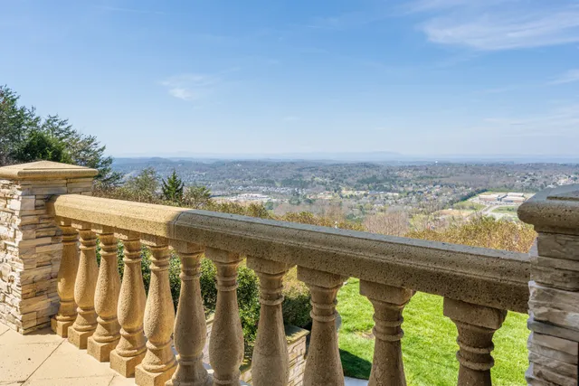 a view of a park with a slide