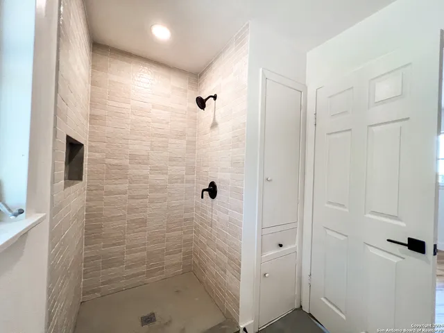 a bathroom with a shower