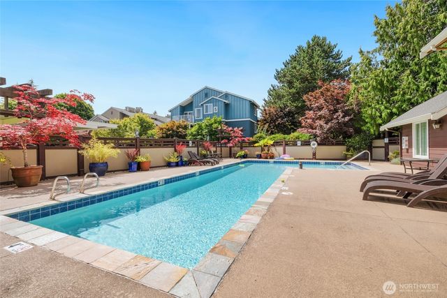 a view of street with sitting area