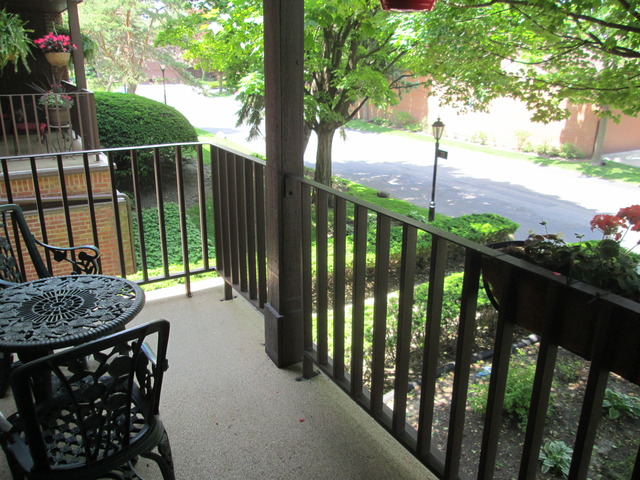 75 Boardwalk Place, Unit 101 Park Ridge, IL 60068 - Photo 14 of 16 a view of a porch and garden