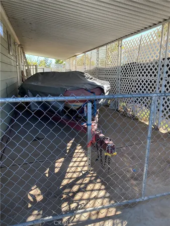 a view of a porch with furniture