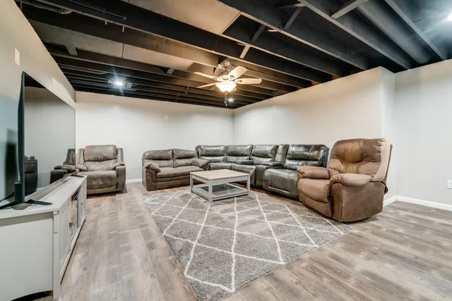 a living room with furniture