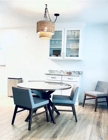 a workspace with furniture and window