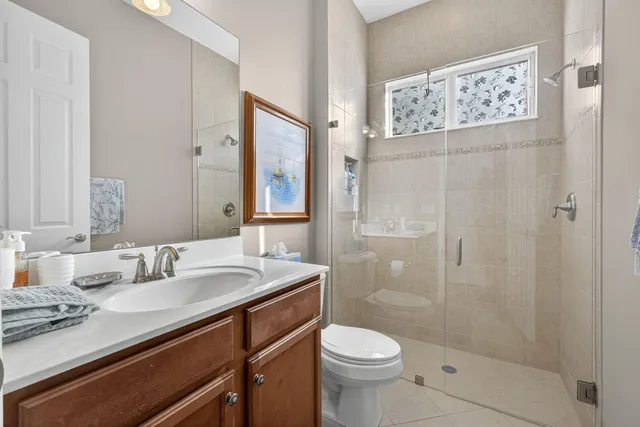 a bedroom with a bed and a cabinets