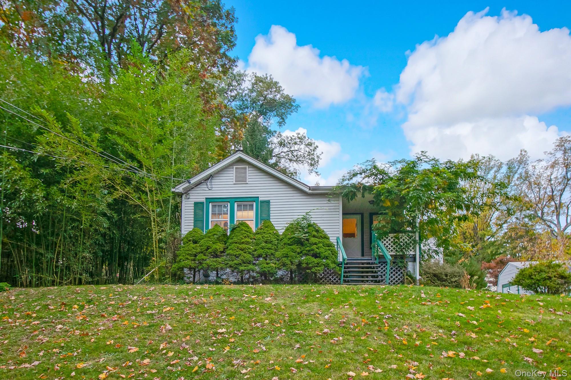 a house view with a garden space