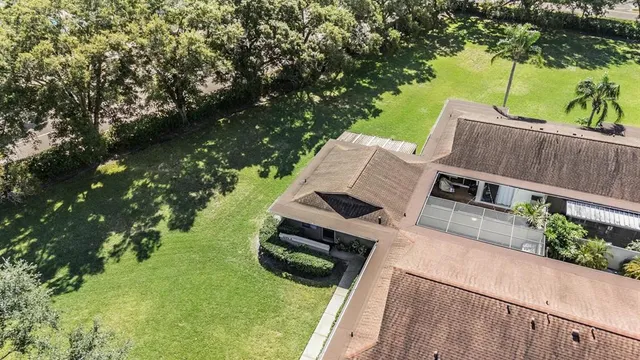 a view of a backyard with plants