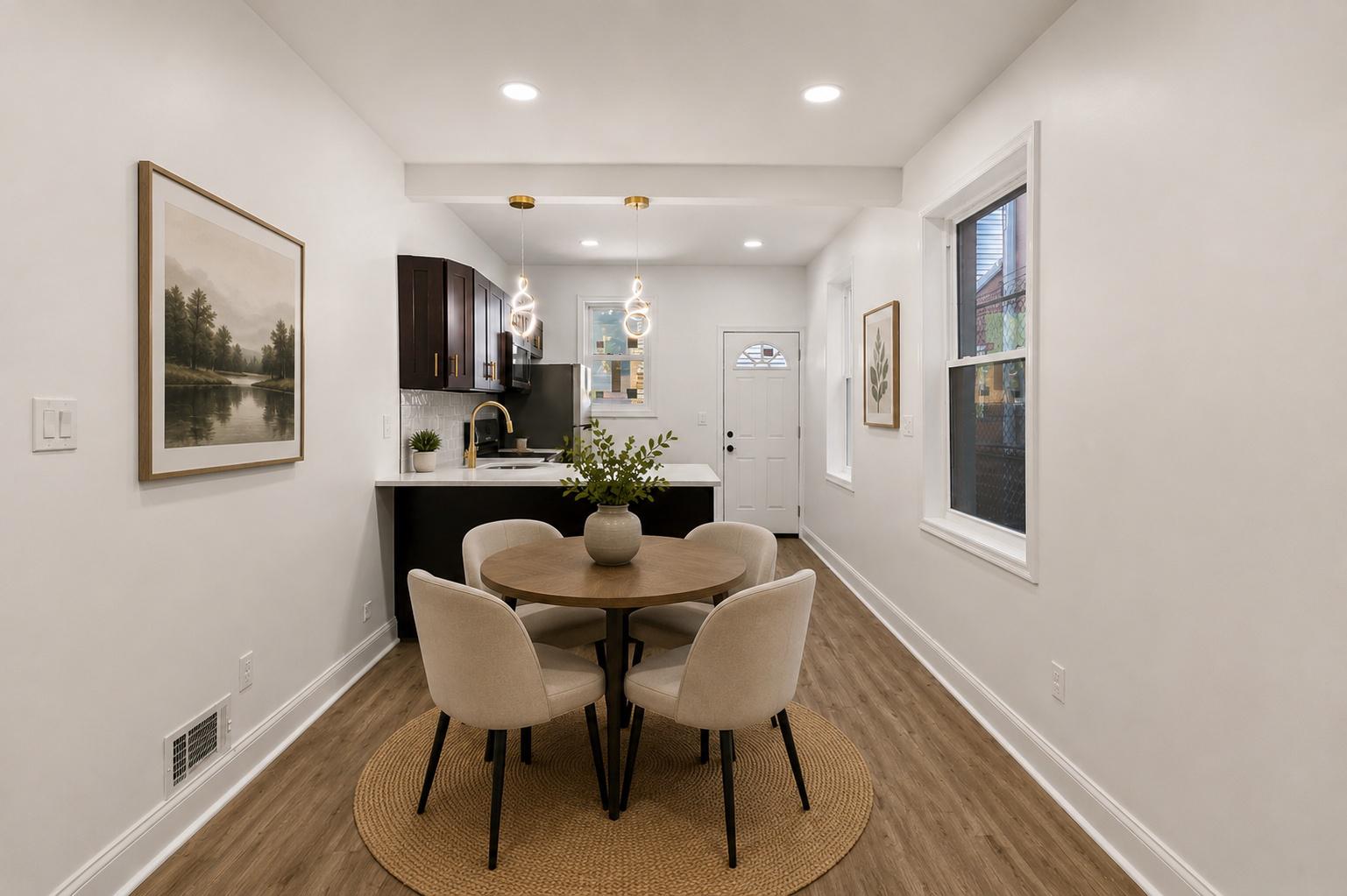 2933 Master Street Philadelphia, PA 19121 - Photo 5 of 20 Virtually Staged Dining Room & Kitchen