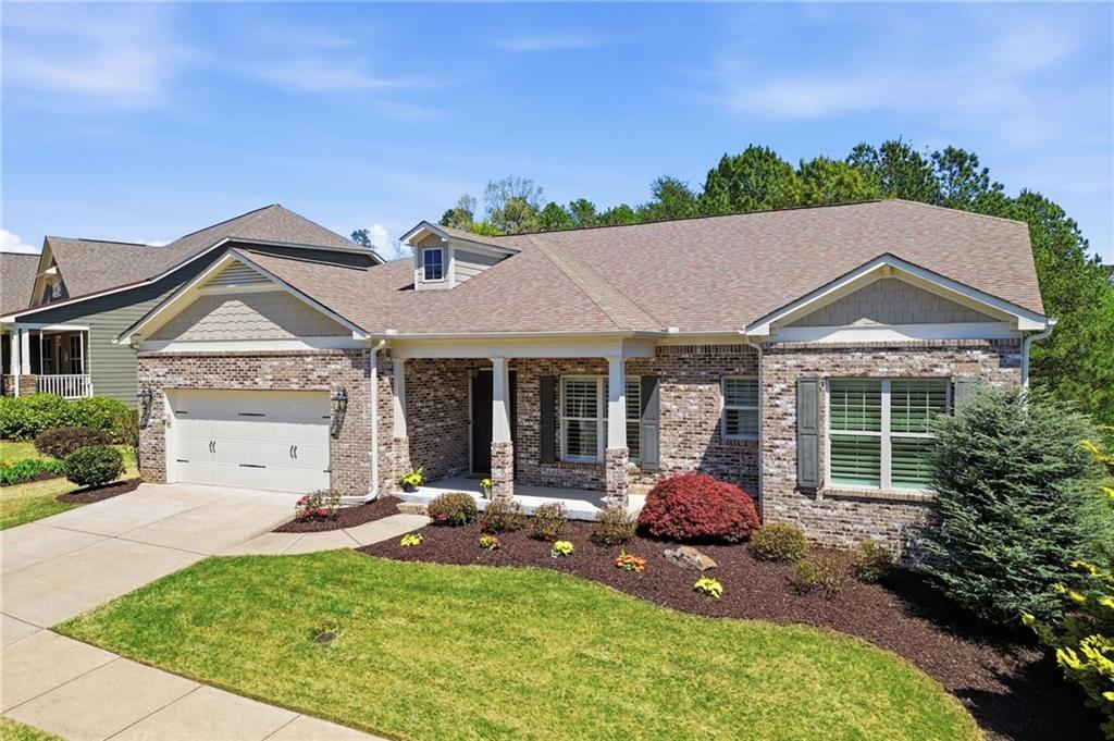 front view of a house with yard