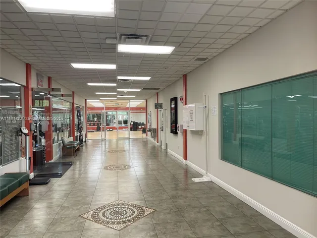 a view of a entryway with gym equipment