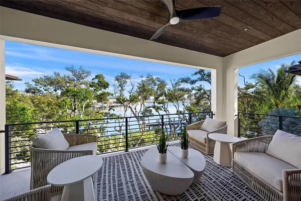 a outdoor living space with furniture and garden view