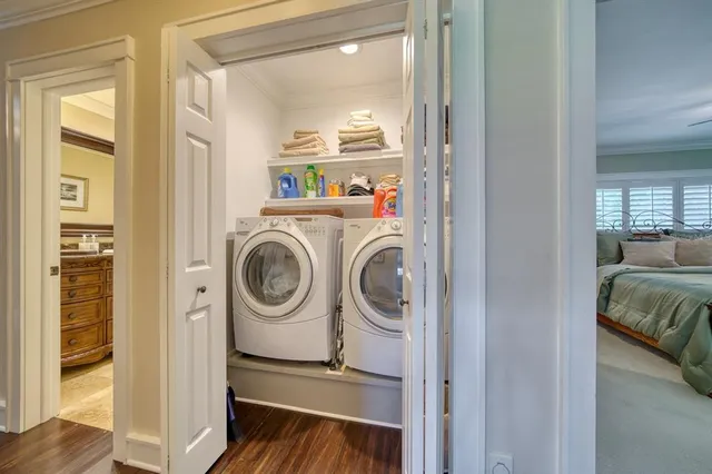 a view of a bedroom from a hallway