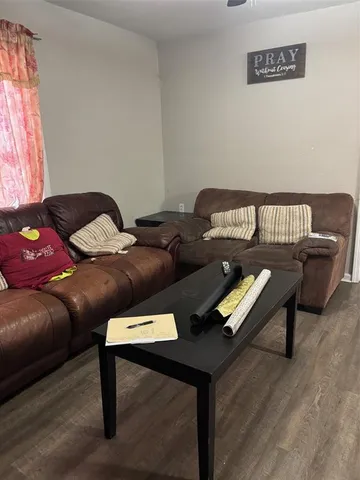 a living room with furniture