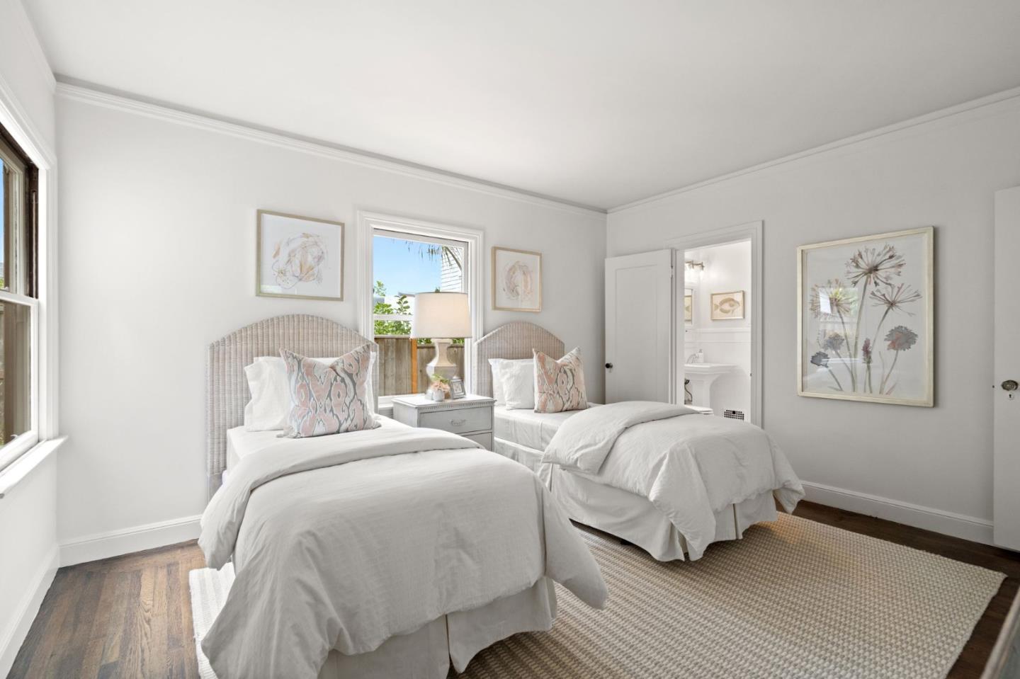 139 Warren Road San Mateo, CA 94401 - Photo 26 of 63 a bedroom with two beds and painting on the wall