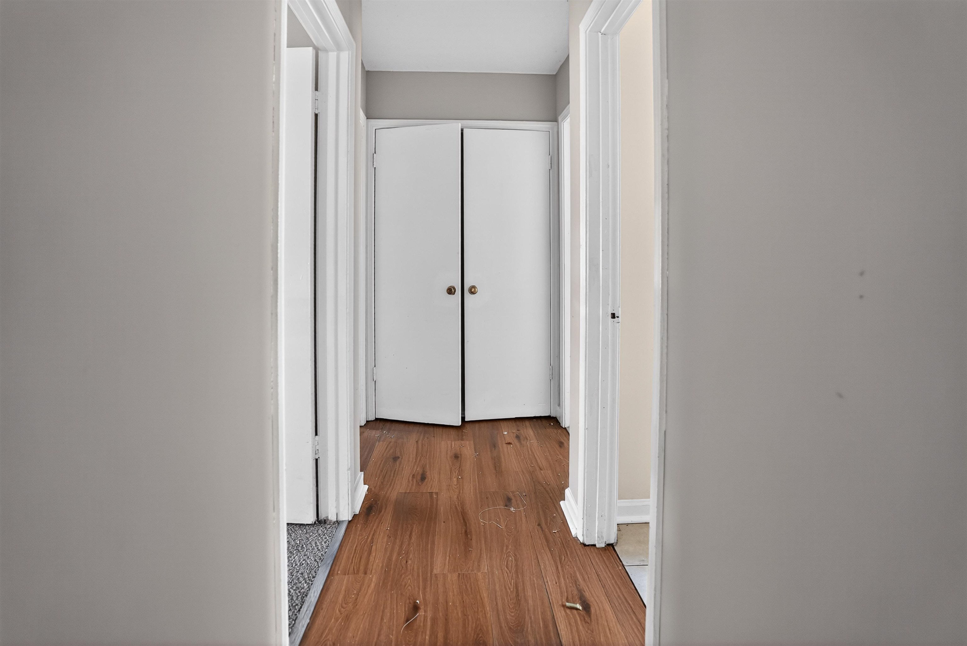 4530 Spring Valley Drive Memphis, TN 38128 - Photo 15 of 15 Hallway featuring wood-finish flooring, light neutral wall paint, and white trim