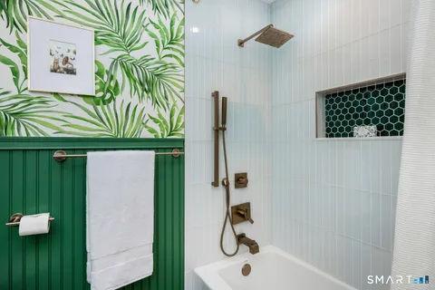 a bathroom with a shower