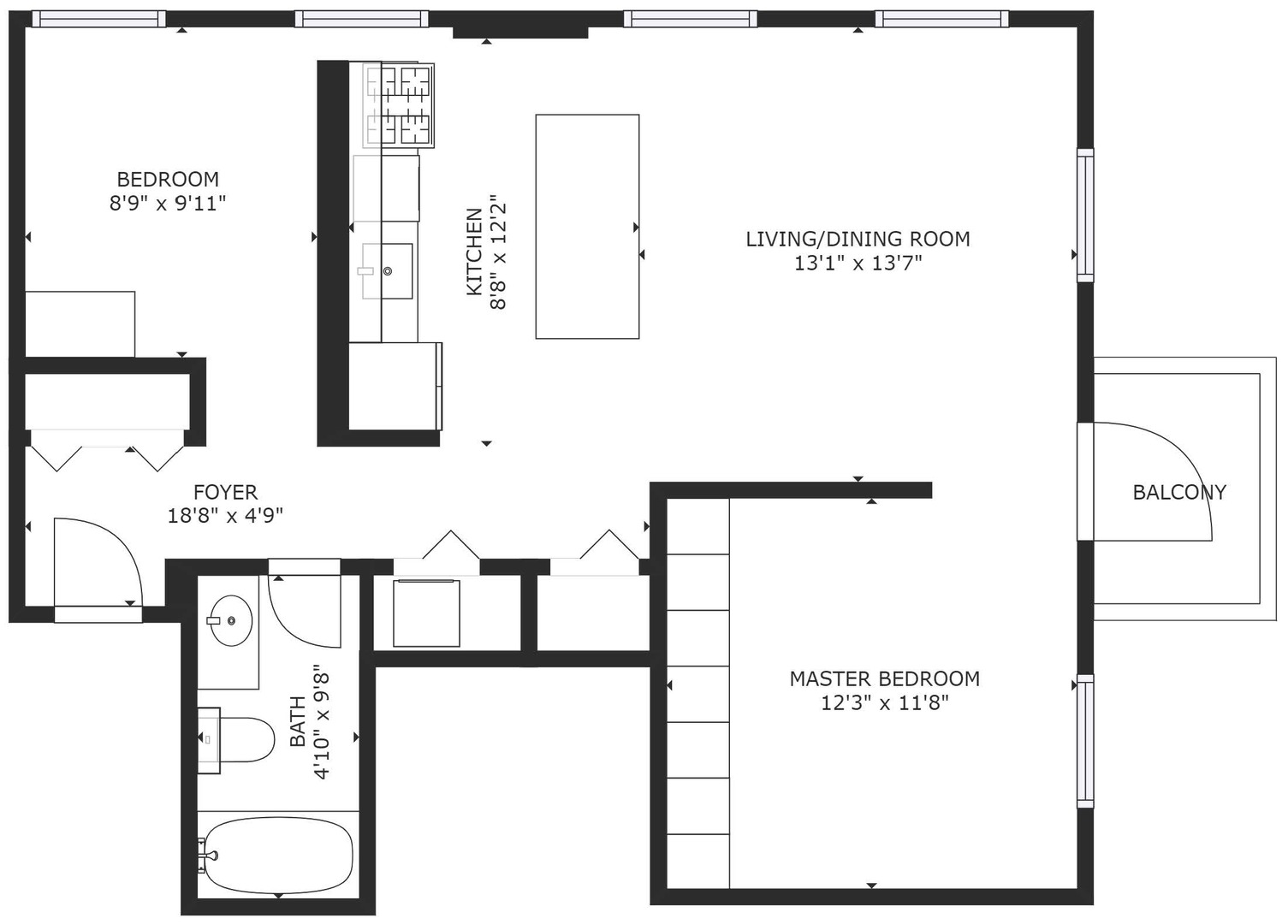 420 South Clinton Street, Unit 401A Chicago, IL 60607 - Photo 22 of 22 a picture of a floor plan