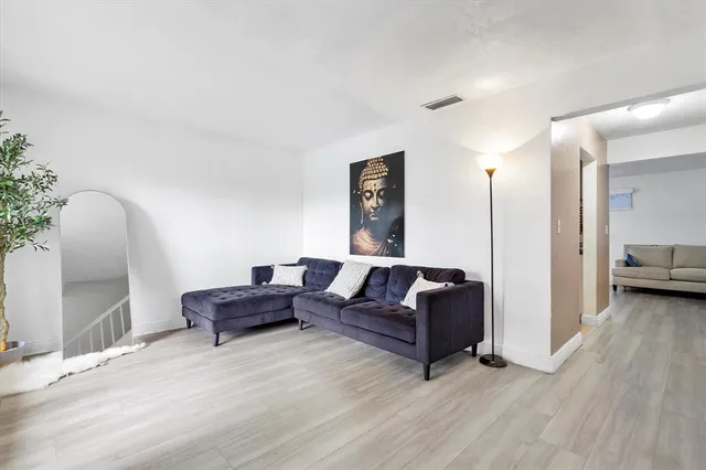 a living room with furniture