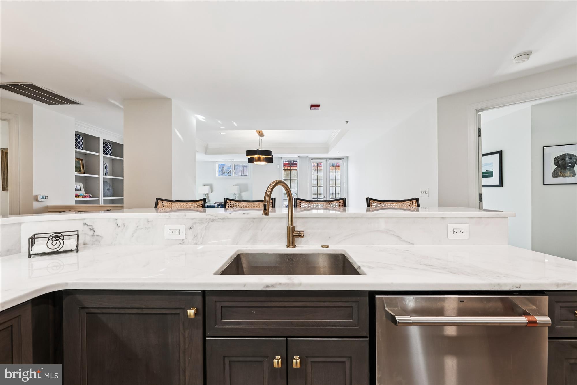 2501 Wisconsin Avenue Northwest, Unit 7 Washington, DC 20007 - Photo 7 of 31 renovated kitchen with marble countertops