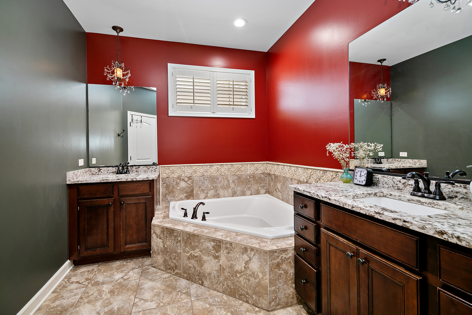 16665 Merc Lane Lockport, IL 60441 - Photo 25 of 54 a bathroom with a granite countertop sink and a bathtub