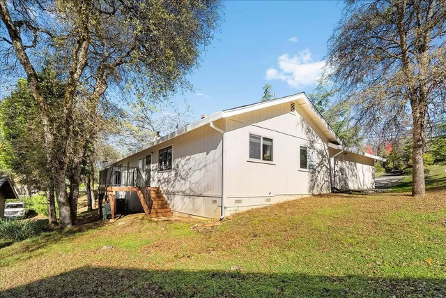 a view of a terrace with a lake view