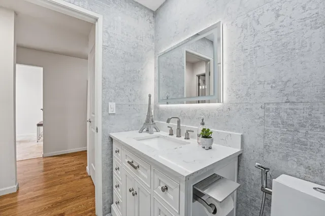 a view of outdoor space with garden and furniture