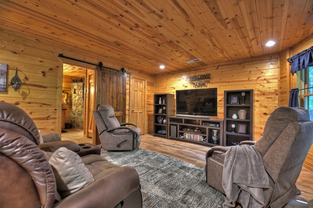 91 Dream Cove Road Cherry Log, GA 30522 - Photo 49 of 83 a living room with furniture and a flat screen tv