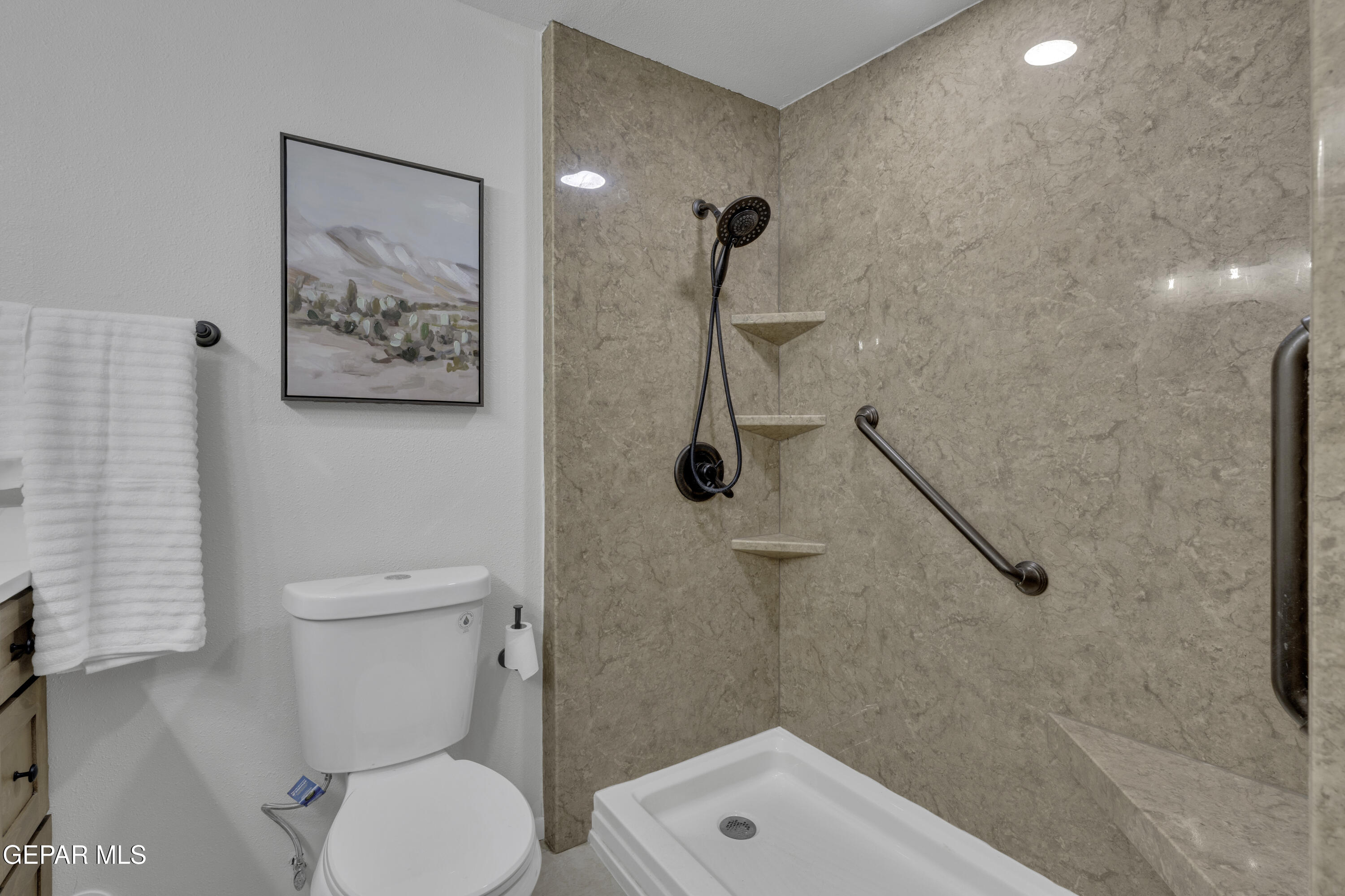 7125 Banana Tree Lane El Paso, TX 79915 - Photo 48 of 62 a bathroom with a toilet and a shower