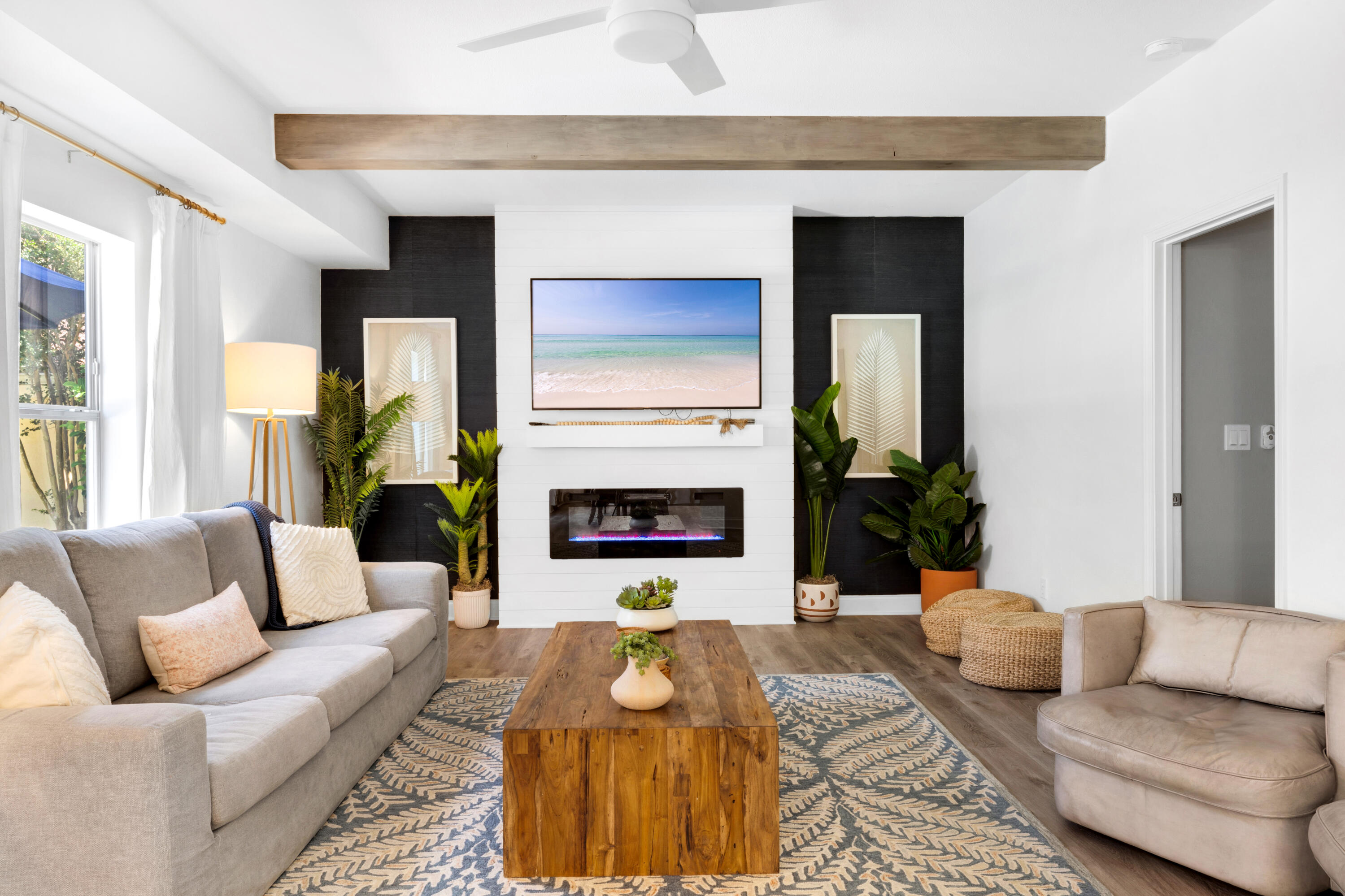 4621 Paradise Isle Destin, FL 32541 - Photo 25 of 65 a living room with furniture and a fireplace