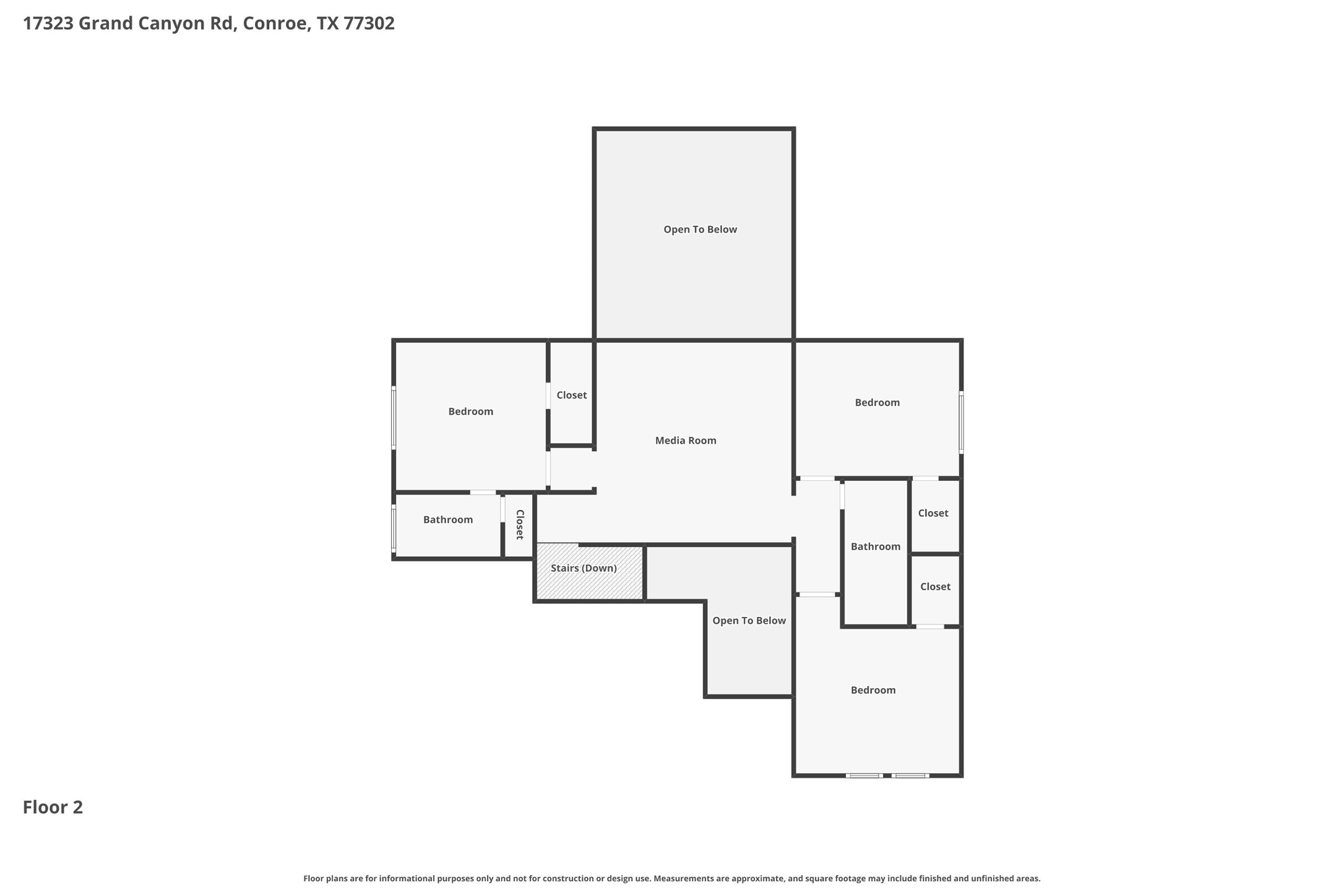 17323 Grand Canyon Road Conroe, TX 77302 - Photo 33 of 33 Upstairs floor plan. The ensuite upstairs is a very difficult to find upgrade to this floor plan.