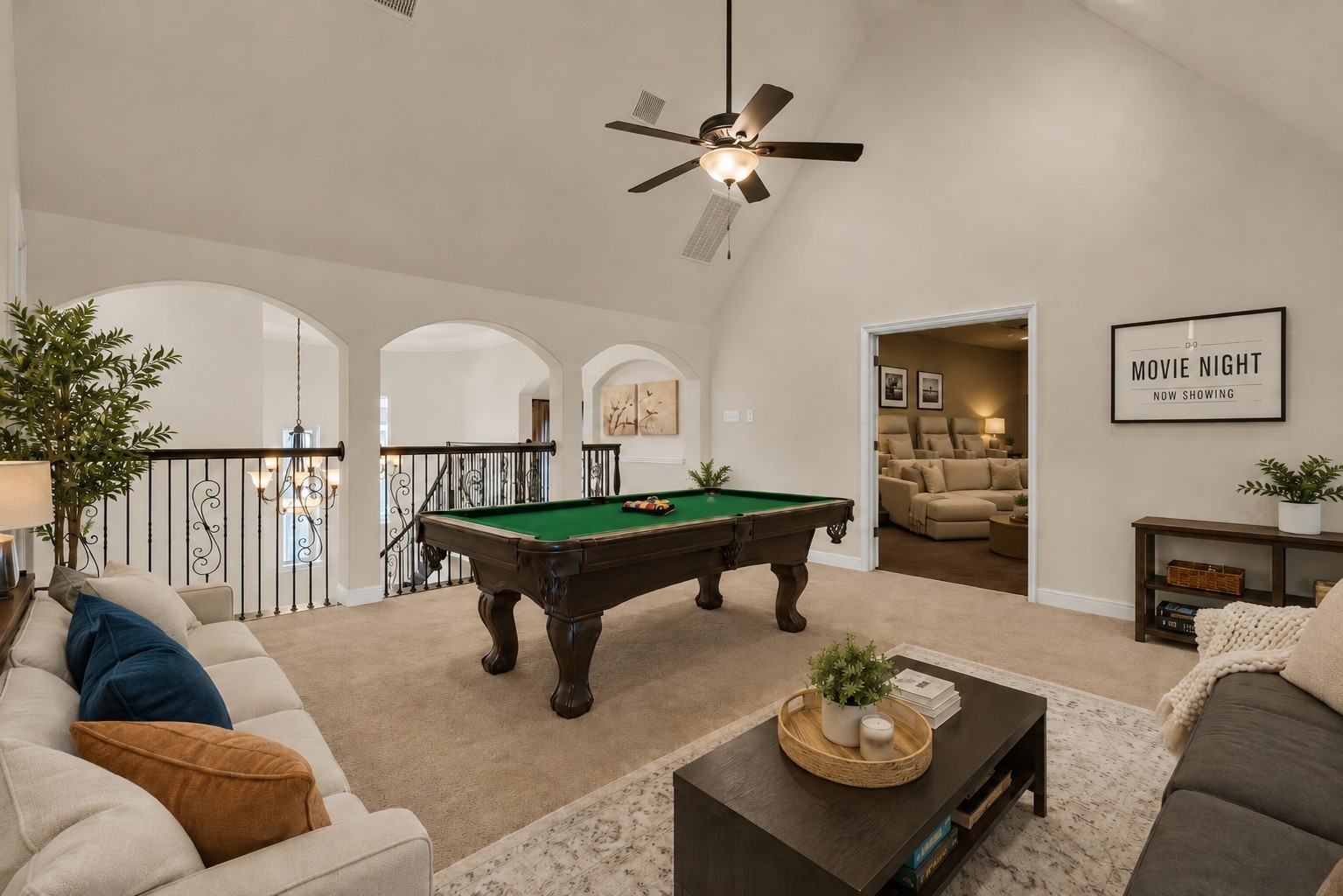 4022 Sabine Valley Trail Spring, TX 77386 - Photo 30 of 46 Upstairs game room offering a versatile space for family fun, entertaining, or a casual lounge area. Virtually staged to show the room’s potential.