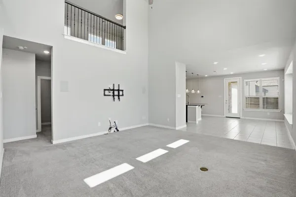 a view of a livingroom with a staircase