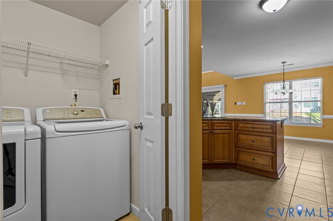 6106 Lookout Point Circle Midlothian, VA 23112 - Photo 16 of 42 a utility room with closet dryer and washer