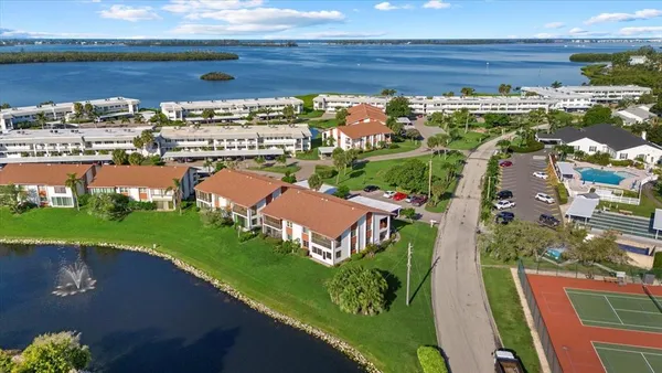 a view of a city with a lake view