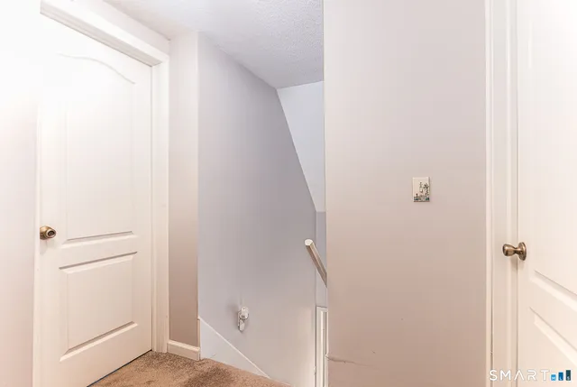 a view of hallway with shower