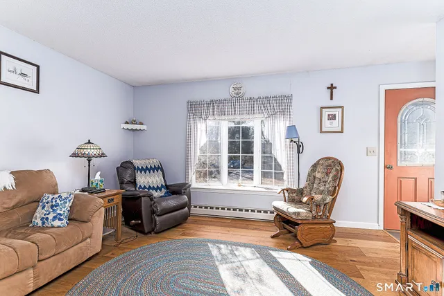 a living room with furniture