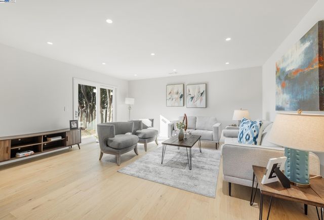 a living room with furniture